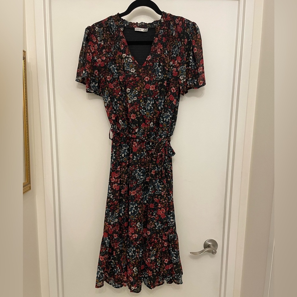 Floral multicoloured flower print dress - Size Large